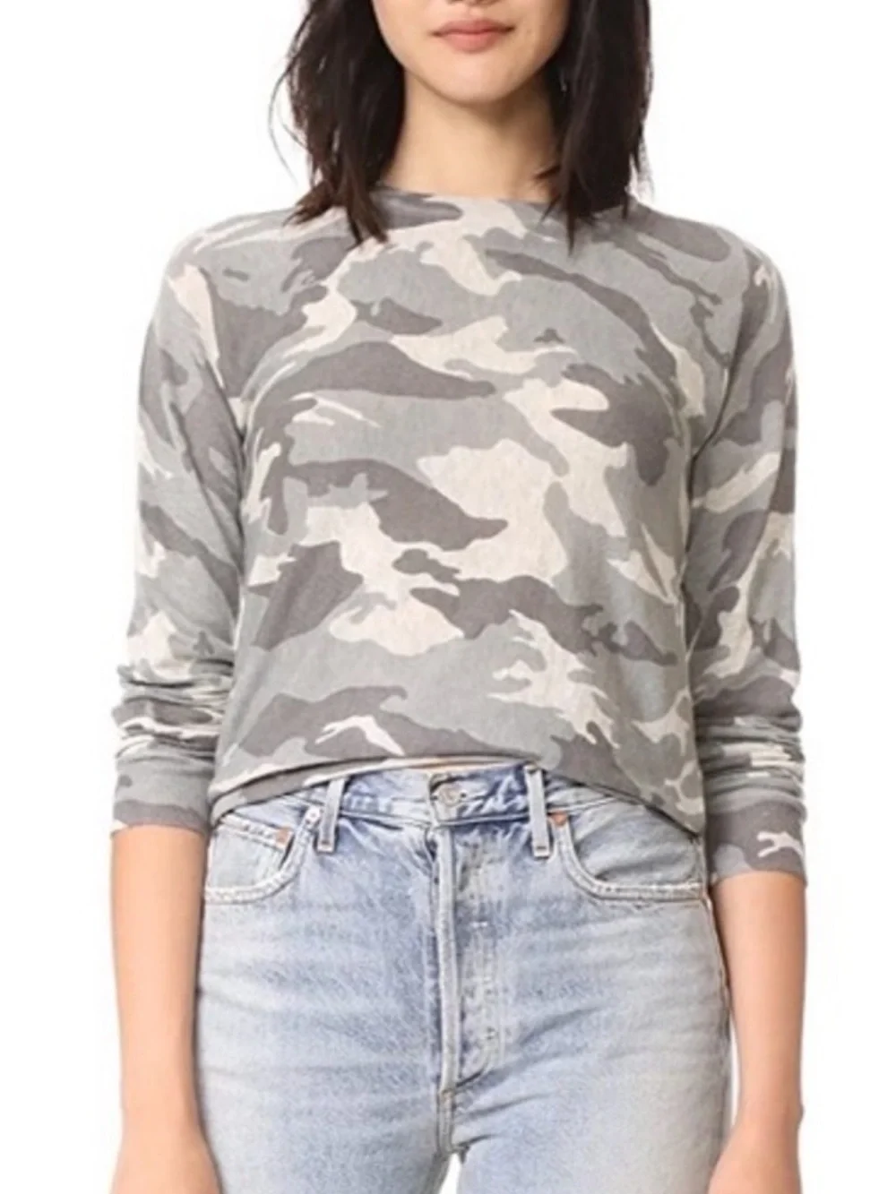Zadig & Voltaire 100% Cashmere Crisp Camou Lightweight Sweater. 14
